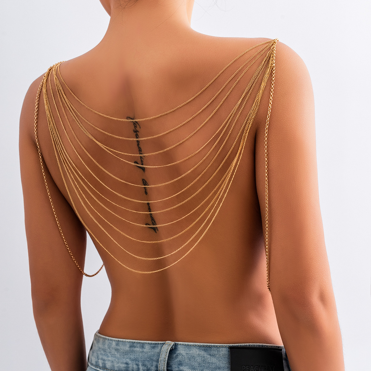 Body Jewelry Gold - クラシック多層タッセルボディチェーン女性 2023 クリエイティブゴールドカラーメタル胸チェーンファッションガールチャームジュエリーギフト