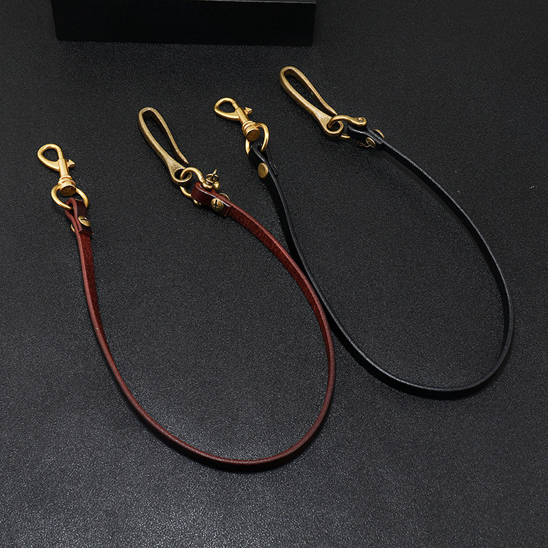 Body Jewelry Bulk - 手作りロングバイカーオートバイトラック運転手ブラウンブラック牛革無地本革キーリングジャン財布チェーンフッククラスプ付き