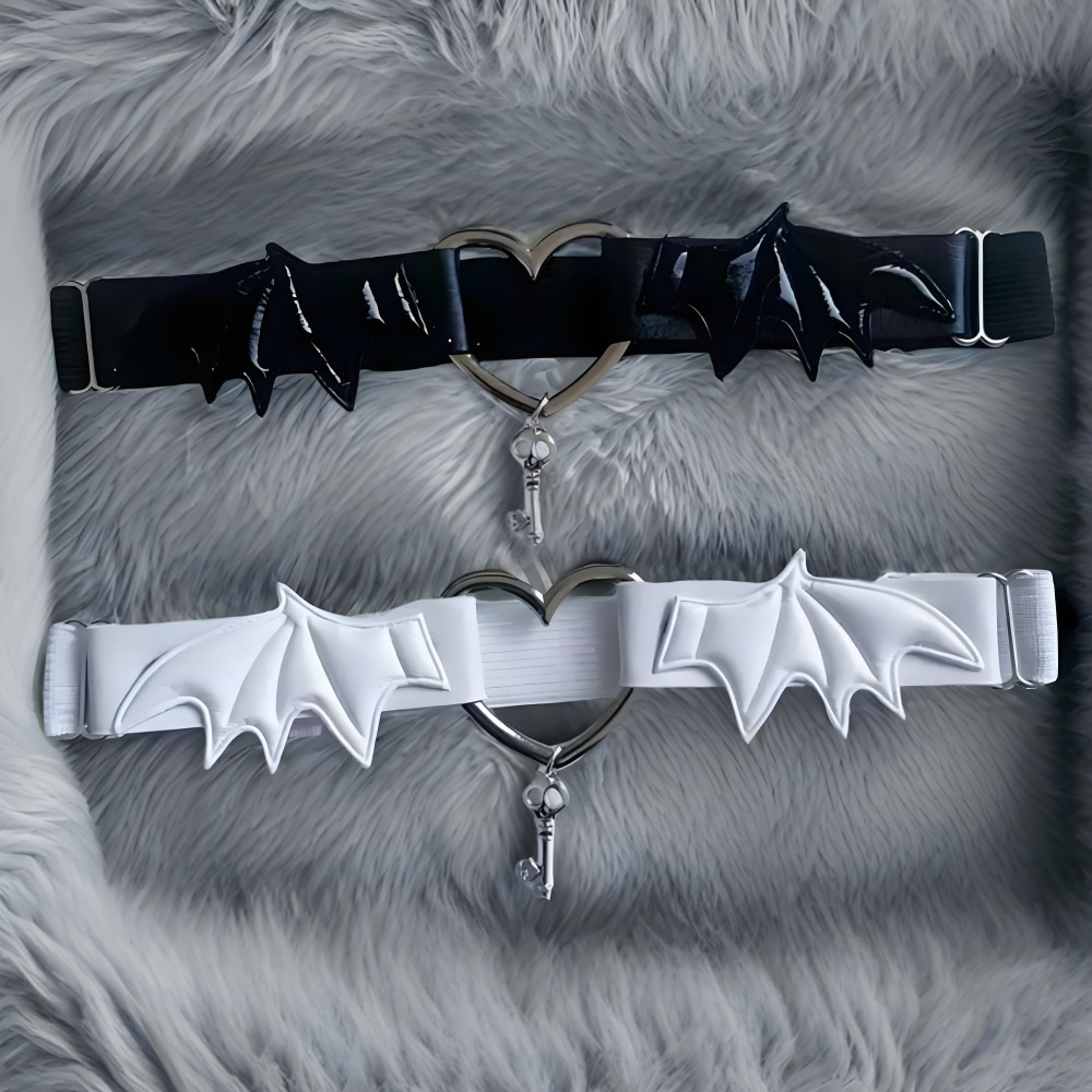 Body Jewelry Bulk - ゴシック原宿ブラックハートウィングレッグチェーンガーター調節可能なボディジュエリーアクセサリーセクシーな太ももチェーン快適なファッションレッグウェア