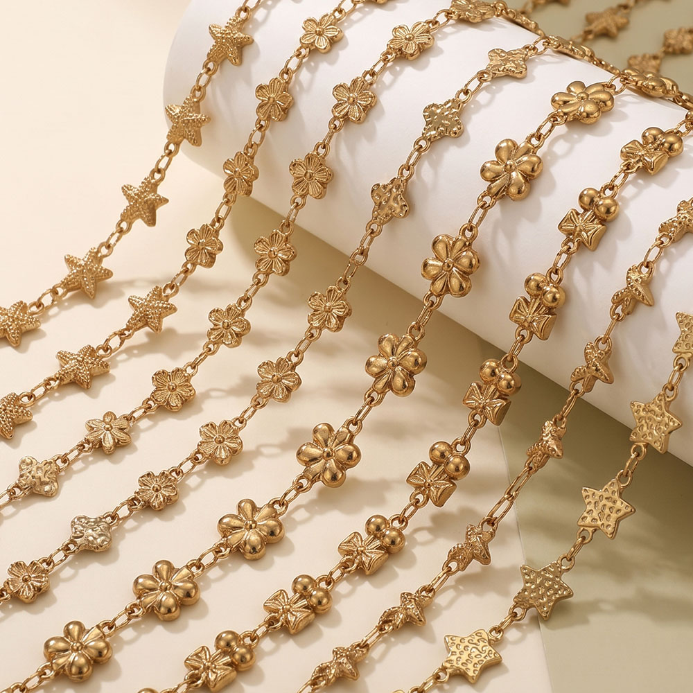 1メートルステンレス鋼フラワー・スターリンクケーブルチェーン - Body Jewelry Bulk のレビューと価格