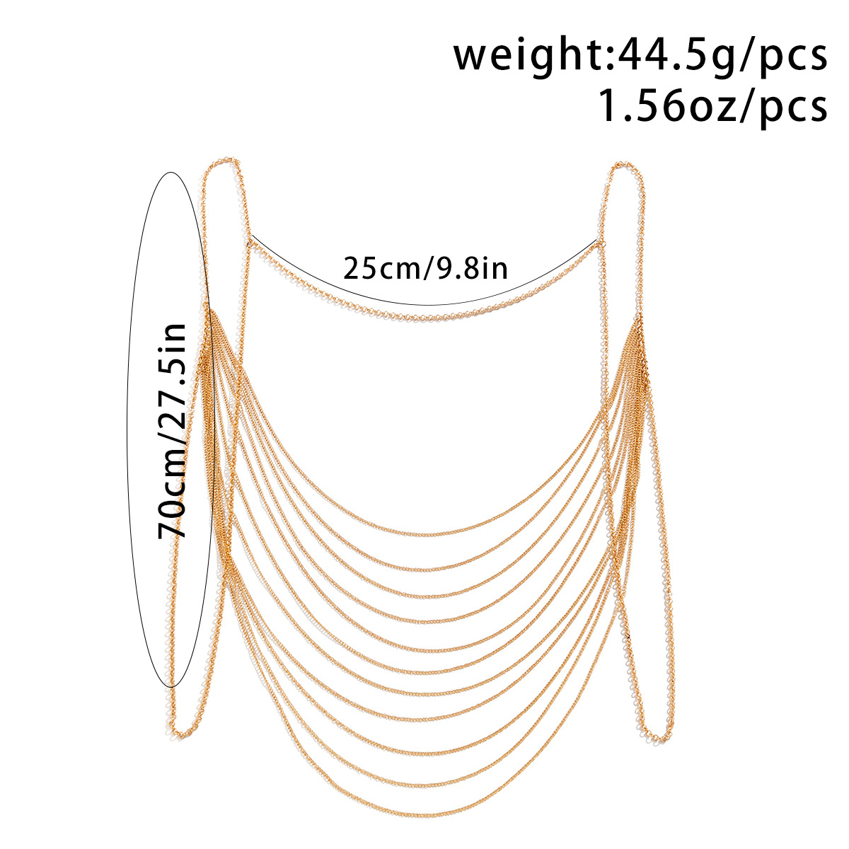 クラシック多層タッセルボディチェーン女性 2023 クリエイ - Body Jewelry Gold のレビューと価格