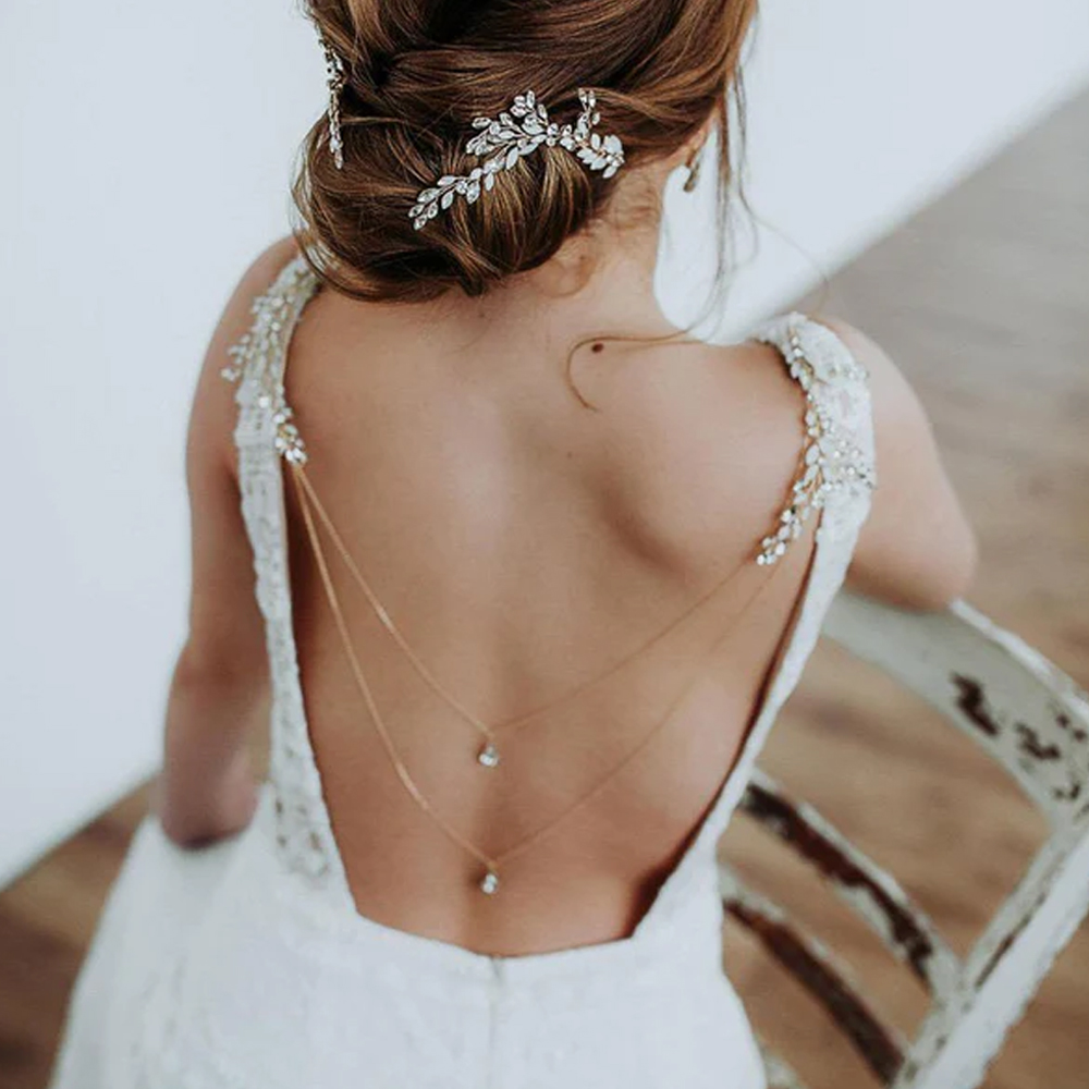 ドレス,ホルター,フラワー,クリスタル,ボディジュエリー,結 - Body Jewelry For Backless Dress のレビューと価格