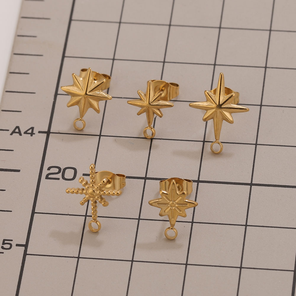 6個入りステンレス製スターピアススタッド、イヤリング製作ツー - Body Jewelry Gold のレビューと価格