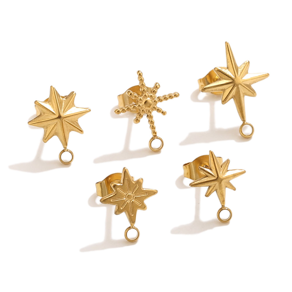 6個入りステンレス製スターピアススタッド、イヤリング製作ツー - Body Jewelry Gold のレビューと価格