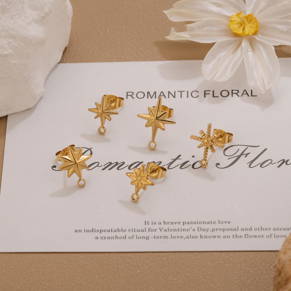 6個入りステンレス製スターピアススタッド、イヤリング製作ツー - Body Jewelry Gold のレビューと価格