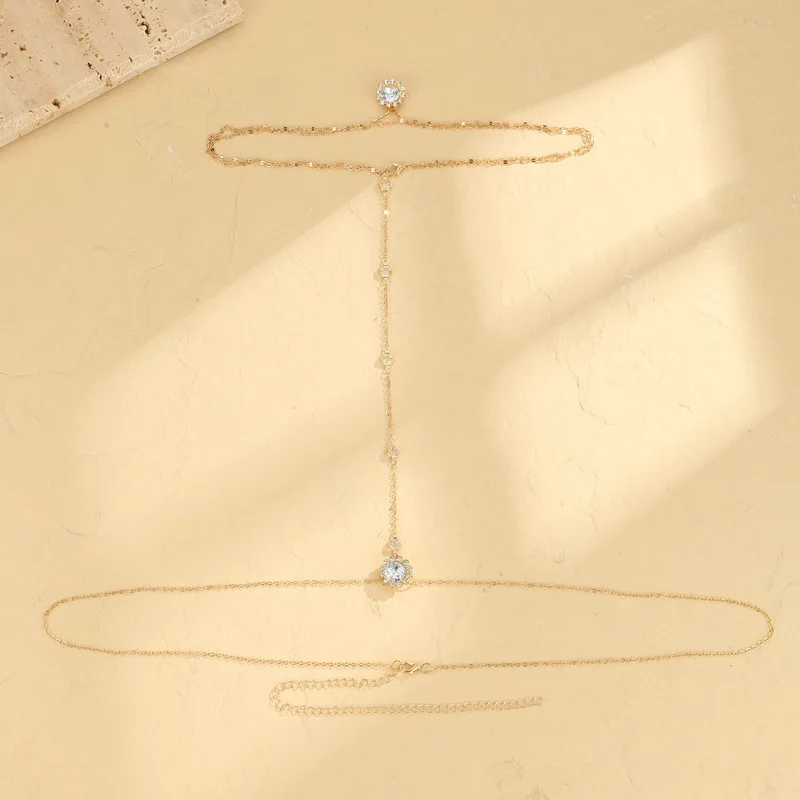ミニマリストで繊細なシングルクリスタルバックドロップボディチ - Body Jewelry For Backless Dress のレビューと価格