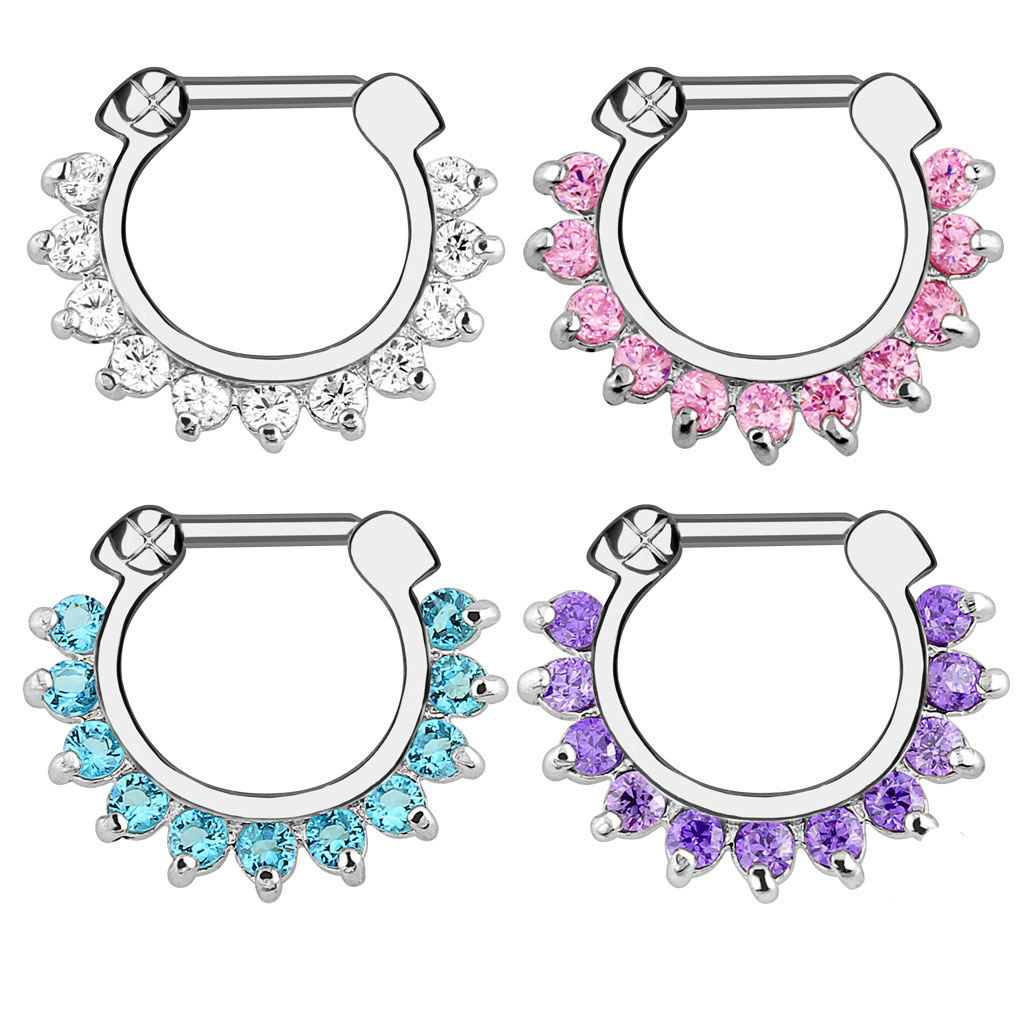 1個入りフープクリップオンノーズセプタムリング、男女兼用、ス - Body Jewelry Nose Ring のレビューと価格