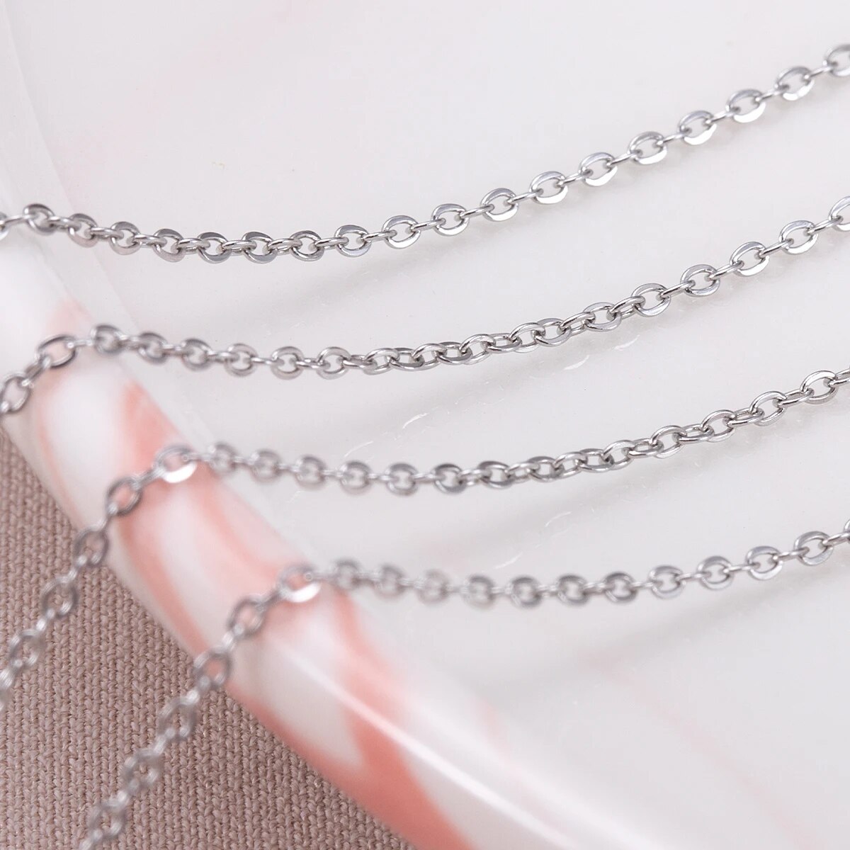 10 メートルステンレス鋼 O 形状薄いチェーン DIY ネ - Body Jewelry Bulk のレビューと価格