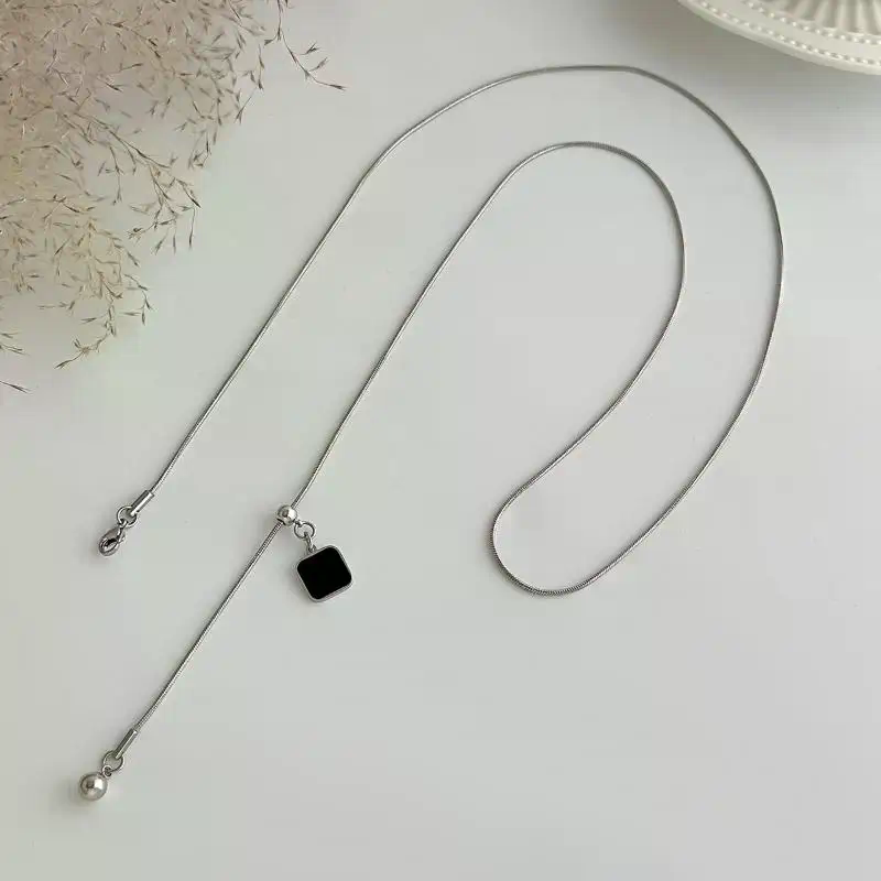キラキラパールバックチェーンネックレス レディース ロングド - Body Jewelry For Backless Dress のレビューと価格