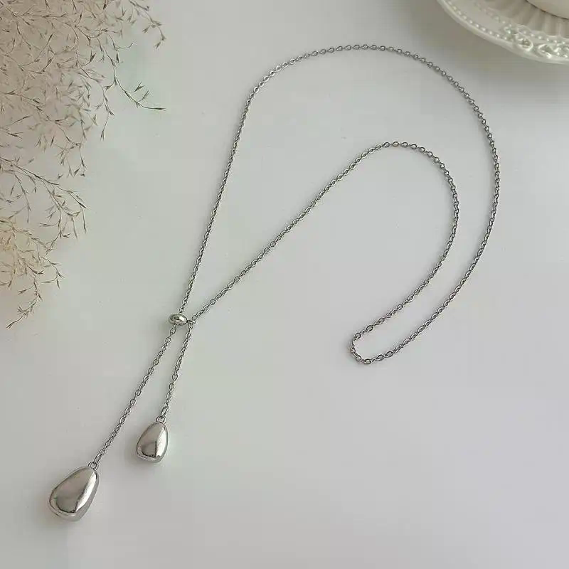 キラキラパールバックチェーンネックレス レディース ロングド - Body Jewelry For Backless Dress のレビューと価格
