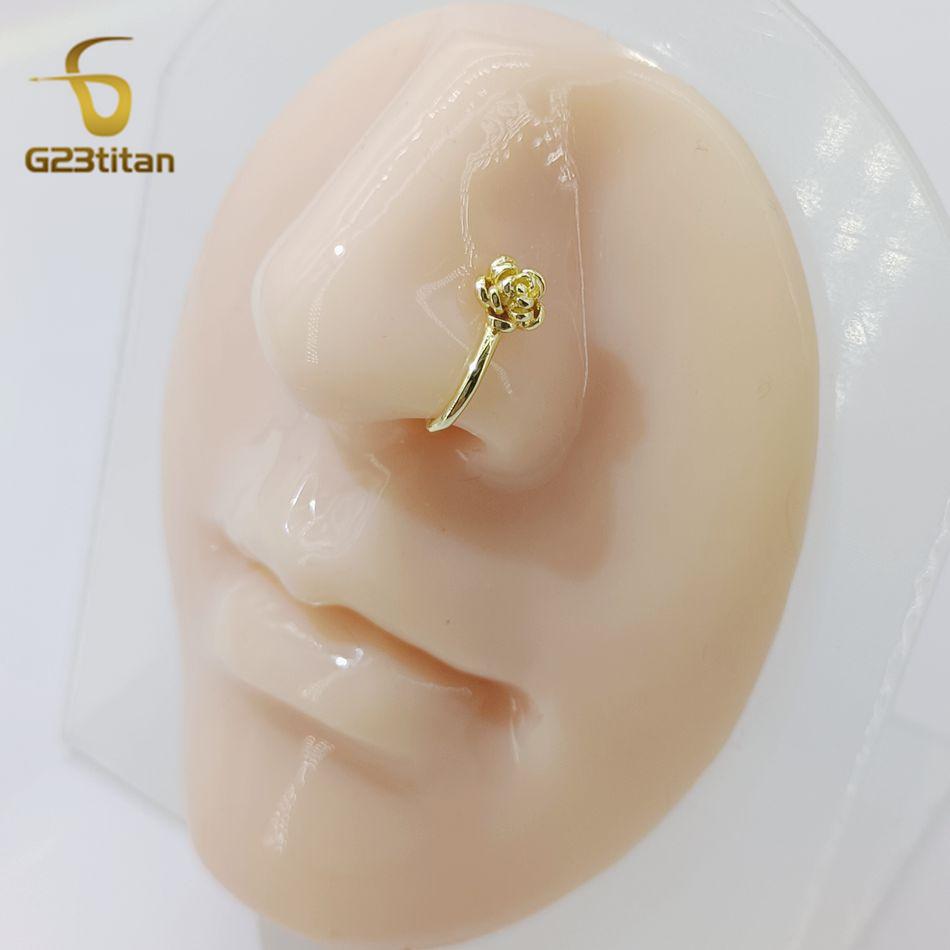 1pc クリスタル銅ローズノーズクリップ U 字型フェイクピ - Body Jewelry Nose Ring のレビューと価格