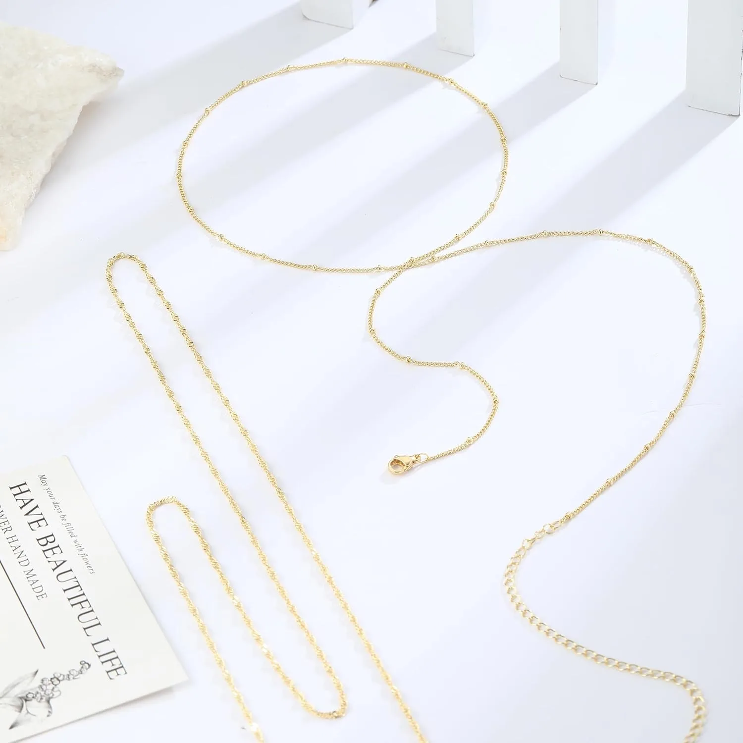 14K金メッキ 26-33インチ 調節可能なウエストビーズチ - Body Jewelry Ends のレビューと価格