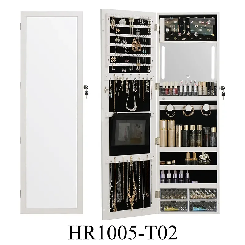 全身鏡壁掛け木製ジュエリー収納キャビネット多機能ドレッシング - Body Jewelry Storage のレビューと価格