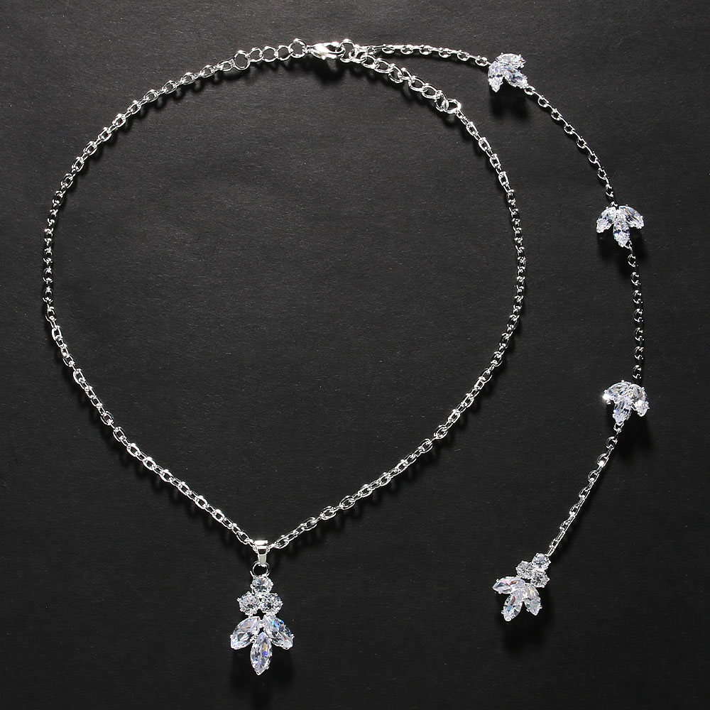 女性用バックドロップネックレス ゴールドクリスタルリーフペン - Body Jewelry For Backless Dress のレビューと価格